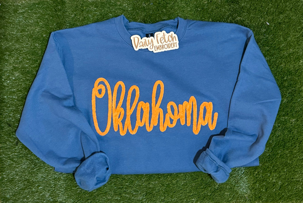Oklahoma Yarn Embroidered Sweatshirt