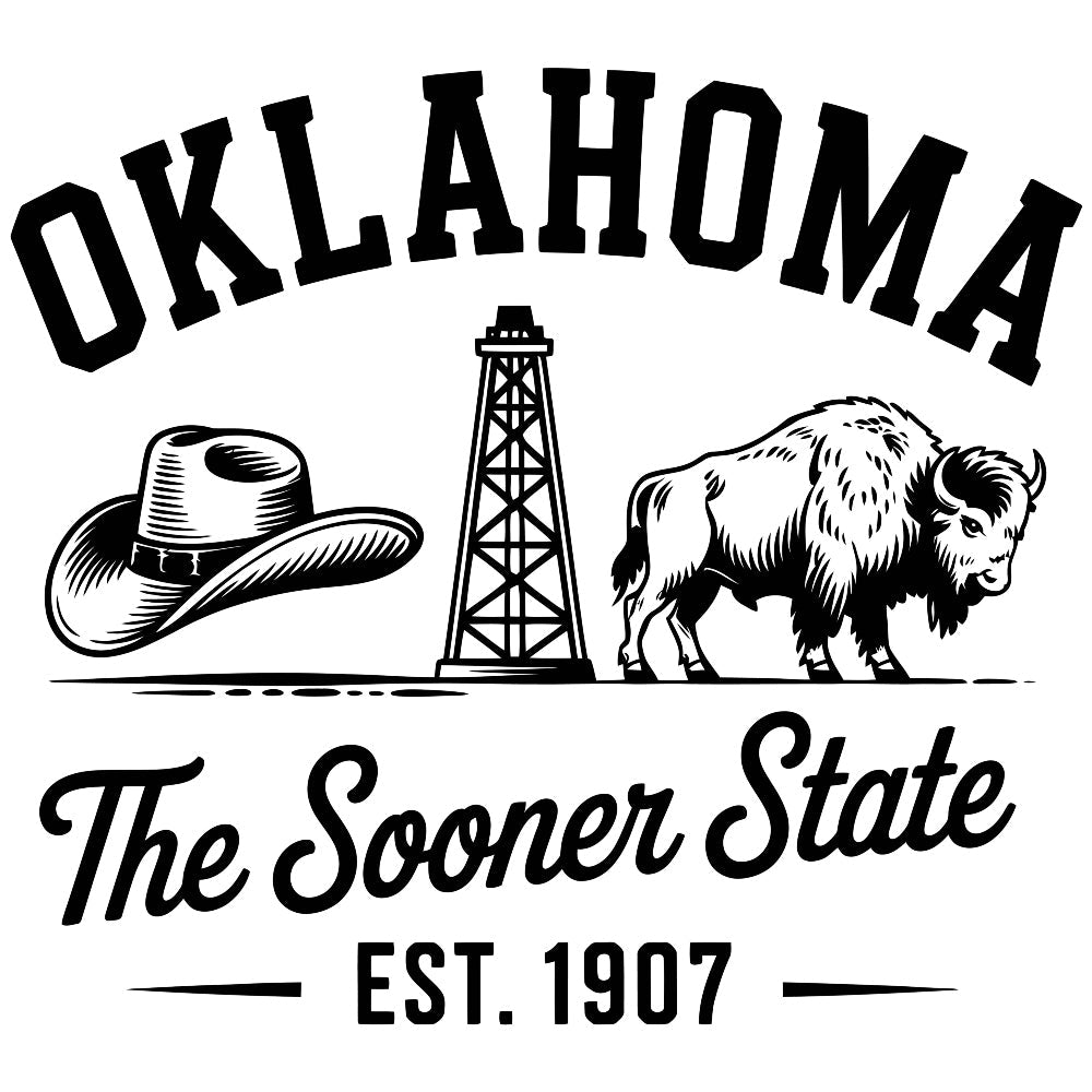 Oklahoma Black and White Fabric Panel