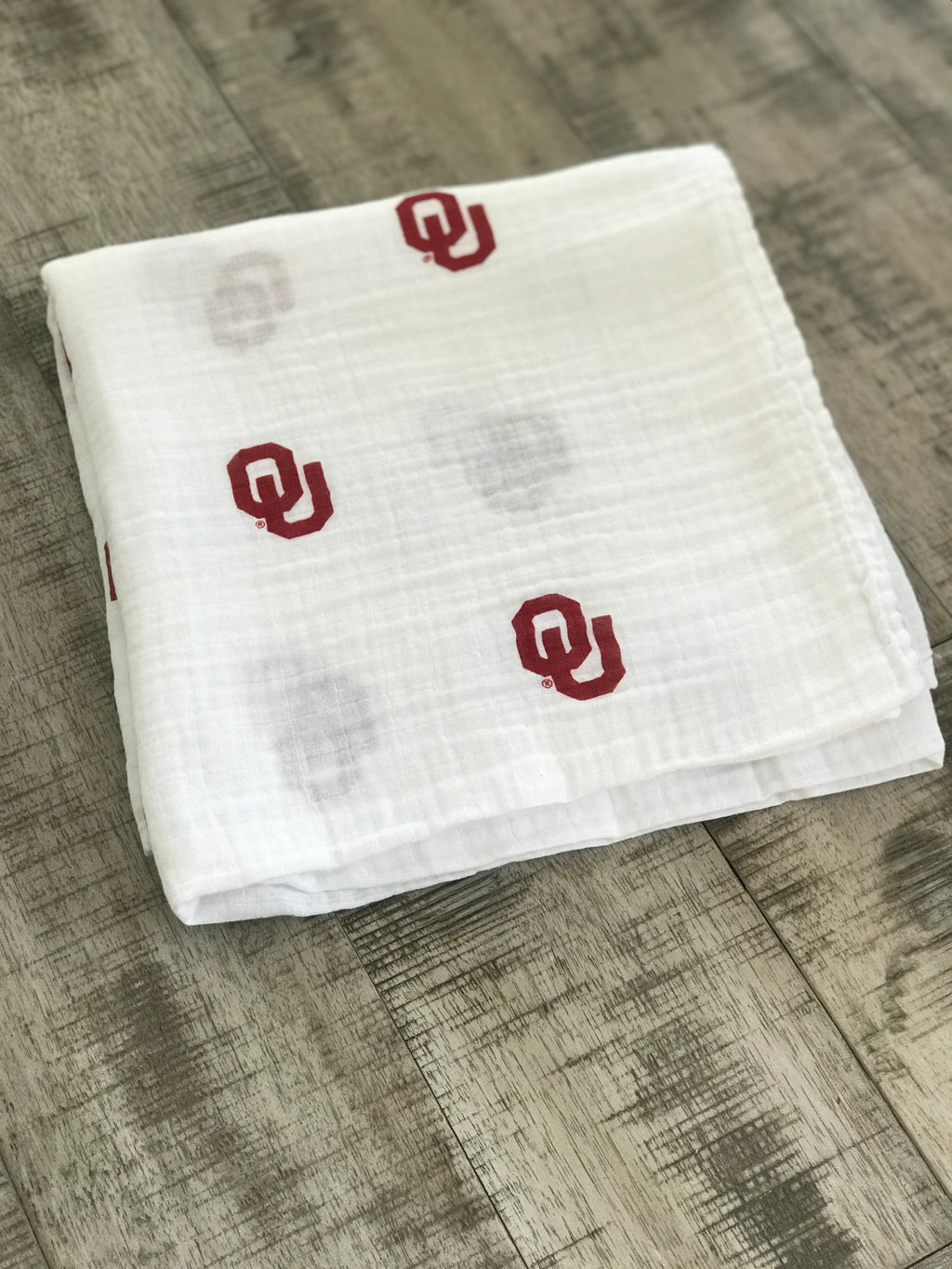 University of Oklahoma Muslin Swaddle Blanket - OU Sooners Baby Swaddle 47x47